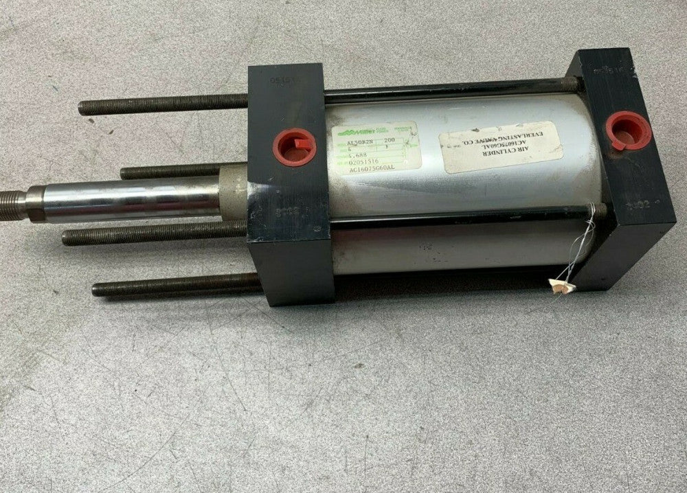 NEW NO BOX MILLER PNEUMATIC CYLINDER 4" BORE 4.688 STORKE AL50B2N