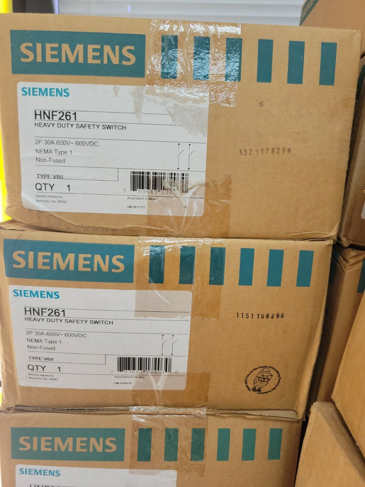 1 NEW Siemens HNF261 Safety Switch, 600VAC, 30 Amps