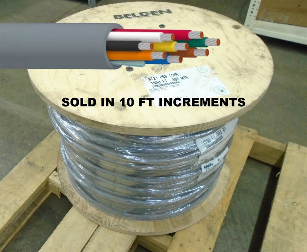 BELDEN - 9721 060 CHR - 8-C - WIRE - 16AWG 600V - Tinned Copper - 10ft 3M -NEW
