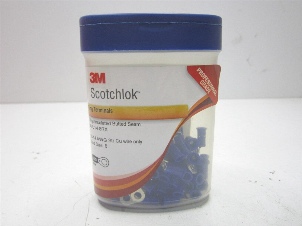 3M (MVU14-8RX) Scotchlok Vinyl Insulated Butted Steam Ring Termials -Pack of 100