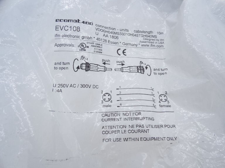 IFM EFECTOR VDOGH040MSS0010H04STGH040MS CABLE