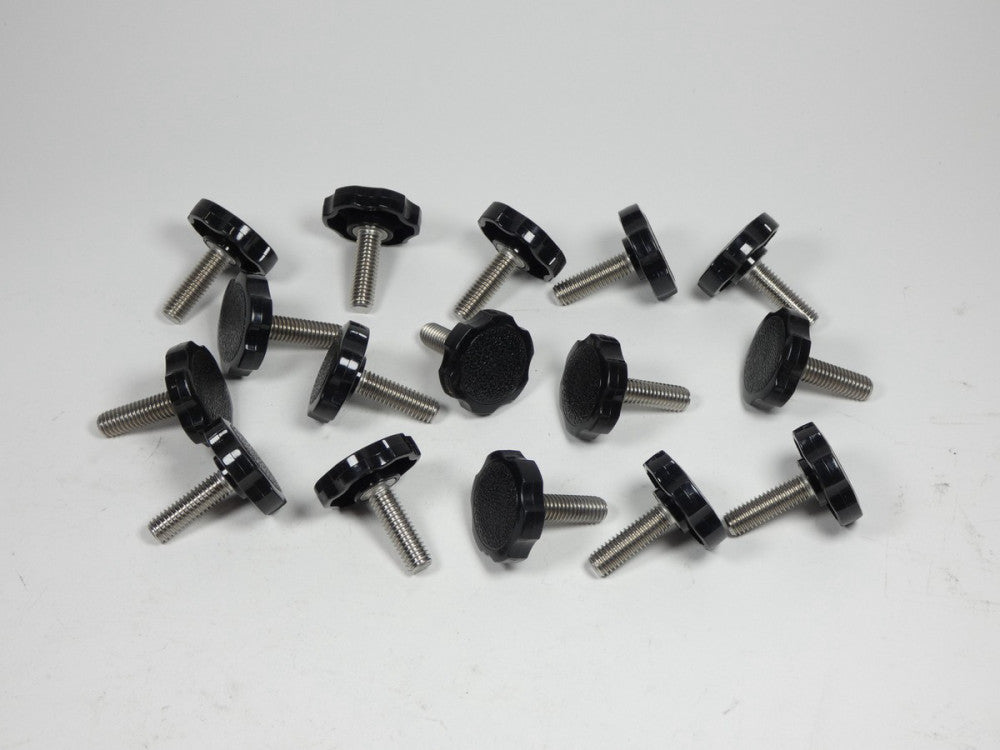 *Lot of 16* Shear-Loc 3/8" Thumb Screw Knob Assembly Black Rosette Style - NE...