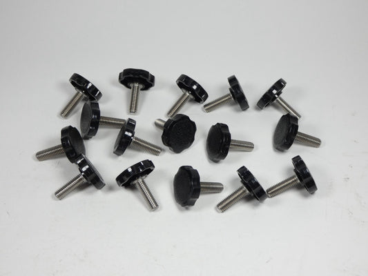 *Lot of 16* Shear-Loc 3/8" Thumb Screw Knob Assembly Black Rosette Style - NE...