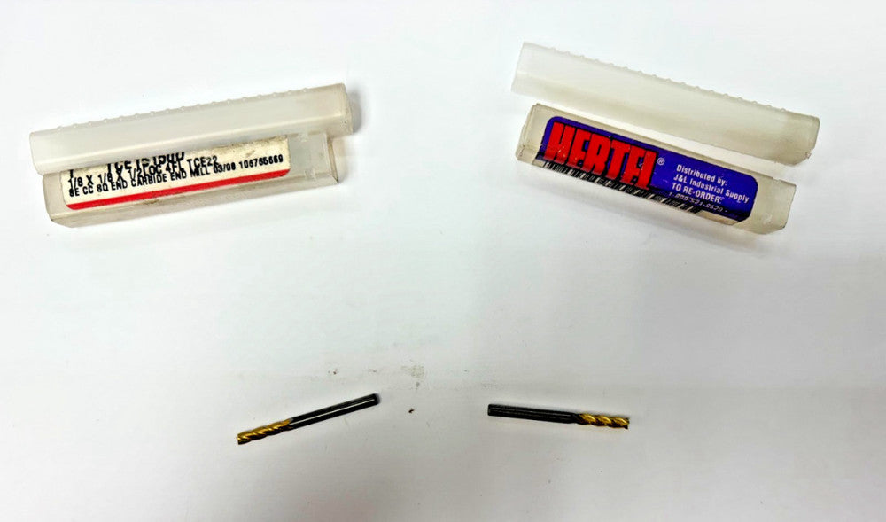HERTEL BALL END MILL TCE15150D, 1/8" X 1/8" X 1/2", CARBIDE, LOT OF 2