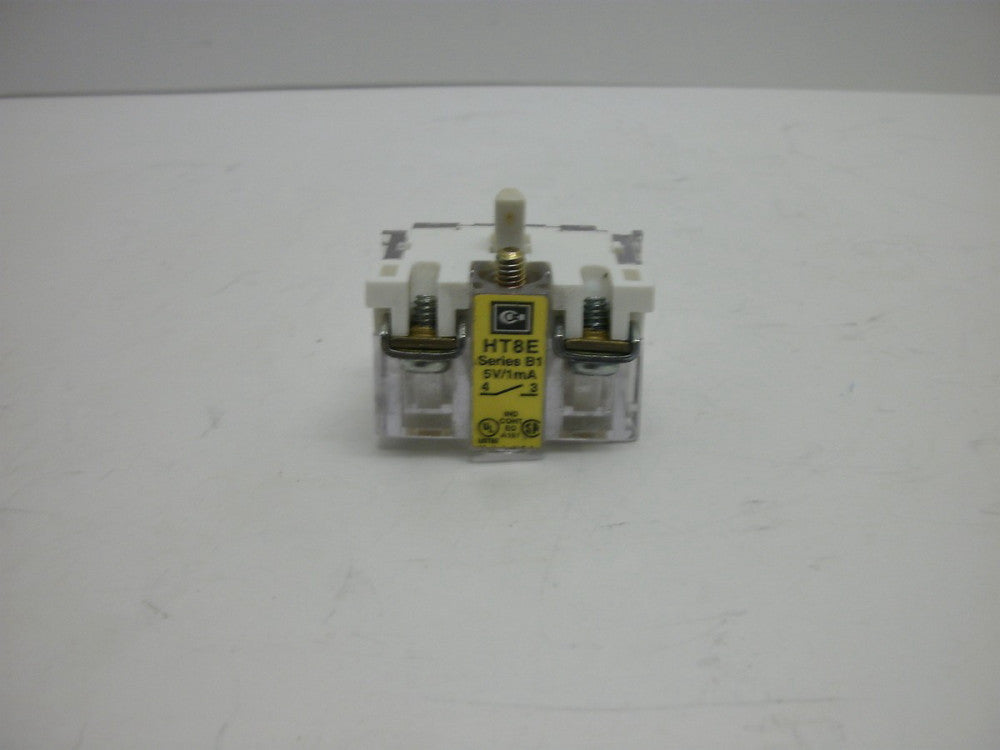 CUTLER HAMMER HT8E SERIES B1 CONTACT BLOCK 1 N.O. W/GOLD PLATED CONTACTS