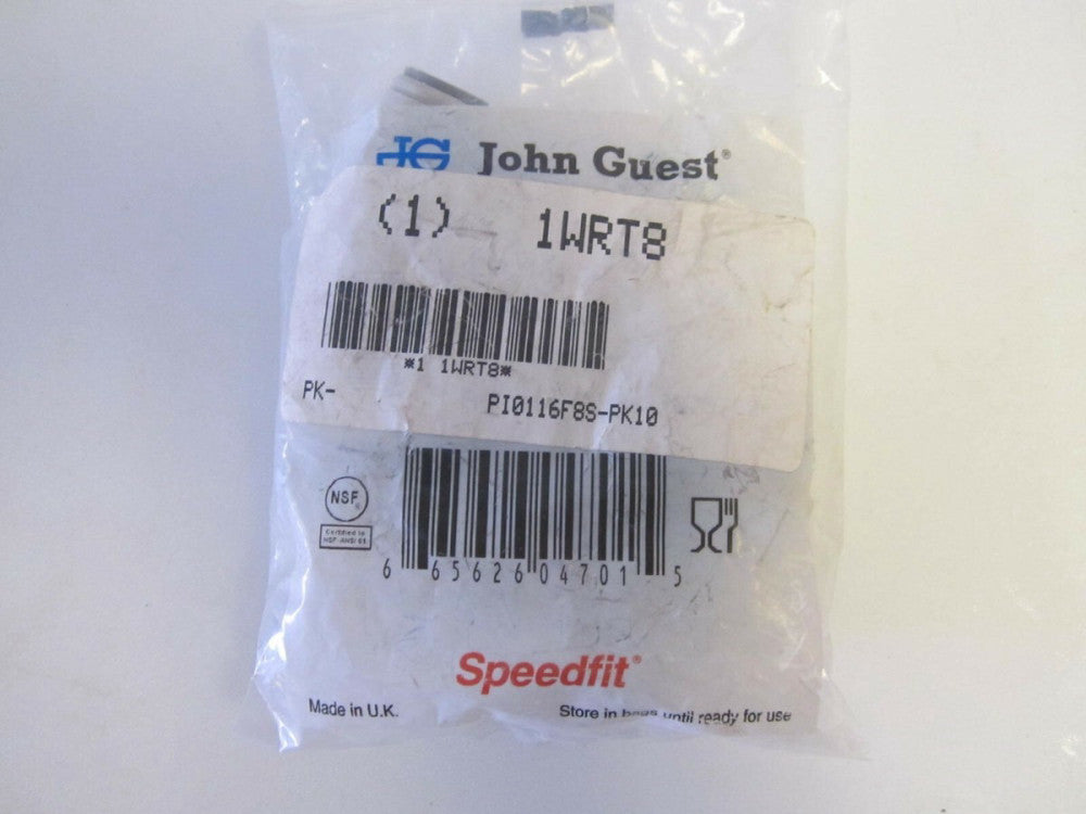 JOHN GUEST Male Flare Adapter -PI0116F8S-PK10- 1/2" Tube OD, 150 PSI, Gray, Pk10