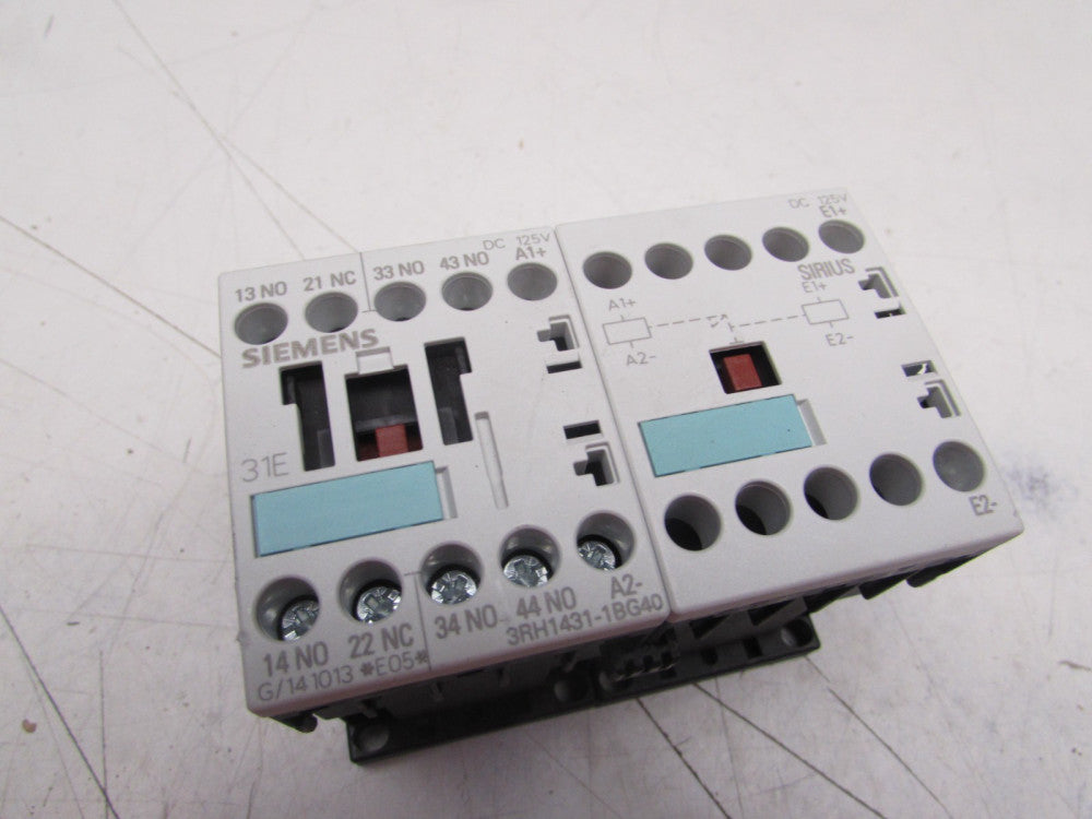 SIEMENS 3RH1431-1BG40 CONTACTOR 125VDC 10A 240V MAX XLNT USED CONDITION !!