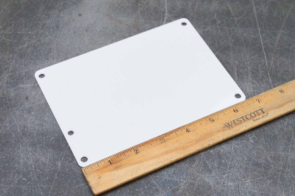 6.75" x 4.88" White Steel Junction Box Enclosure Panel Backplate