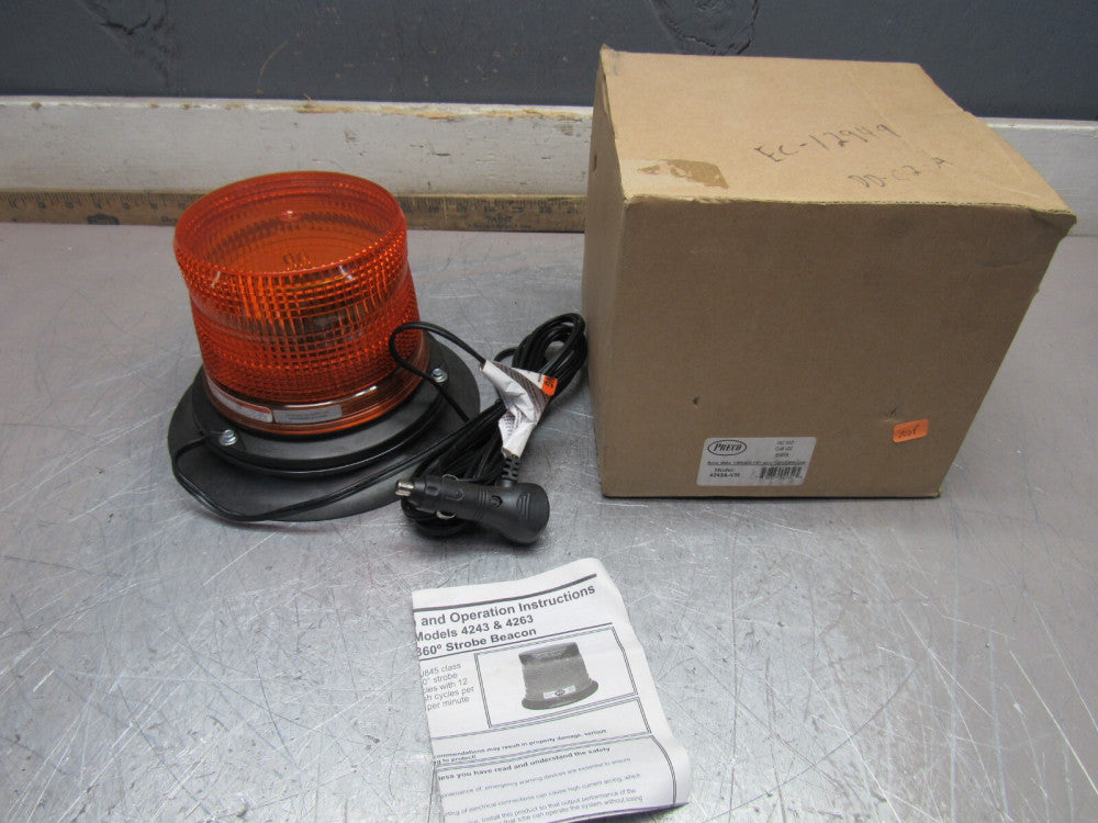 PRECO 4243A-VM 360* STROBE BEACON AMBER 12VDC CAR PLUG MAGNETIC MOUNT NEW IN BOX