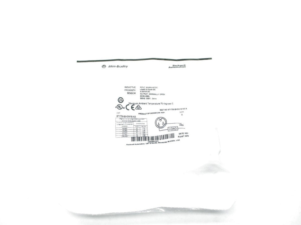 ALLEN BRADLEY 871TM-BH5N18-N3 SER. A 20-250VAC/DC NSMP