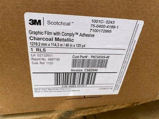 3M Scotchcal Graphic Film with Comply Adhesive Charcoal Metallic 48" x 125 yd
