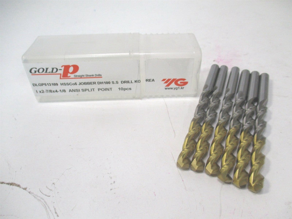 YG-1 (DLGP513109) 2-7/8" x 2-7/8" 135° HSS RH Jobber Length Drill Bit - Lot of 6