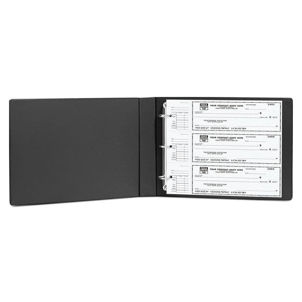 3 Rings Check Binder for End-Stub Deskbook Checks, 3 on a Page, Fit 3 & 9 Hol...