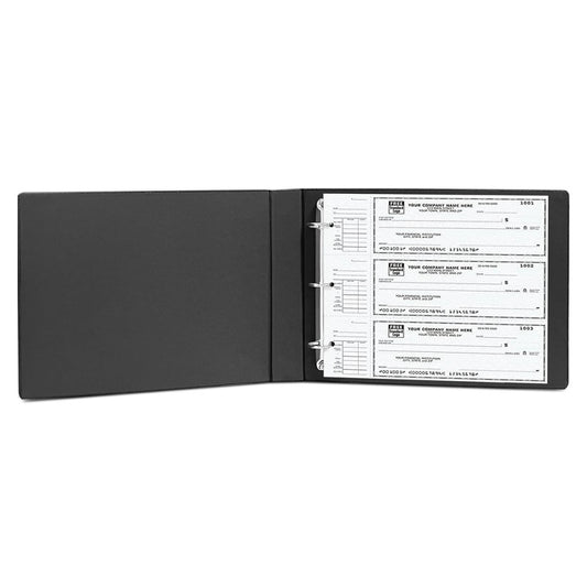 3 Rings Check Binder for End-Stub Deskbook Checks, 3 on a Page, Fit 3 & 9 Hol...