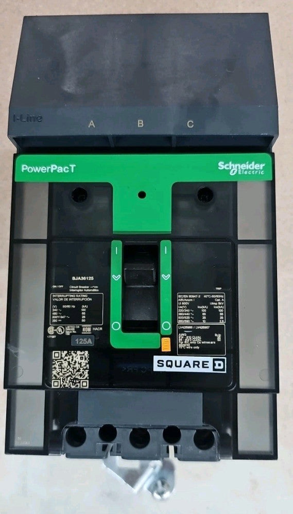 New Take Out Square D BJA36125 I-Line Circuit Breaker 125A 3P 240/480V PowerPact