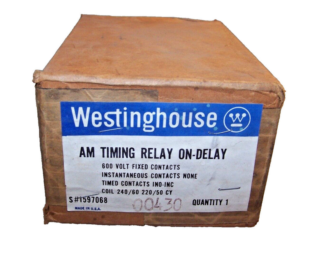 NEW WESTINGHOUSE AM TIMING RELAY ON-DELAY 240 VAC COIL STYLE # 1597068