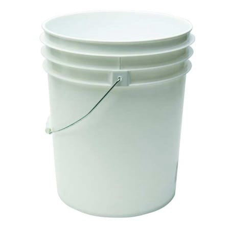 Zoro Select Rop2150-Wm 5 Gal Open Head Pail, 12-3/8 In Dia, 14-3/4 In H, White,