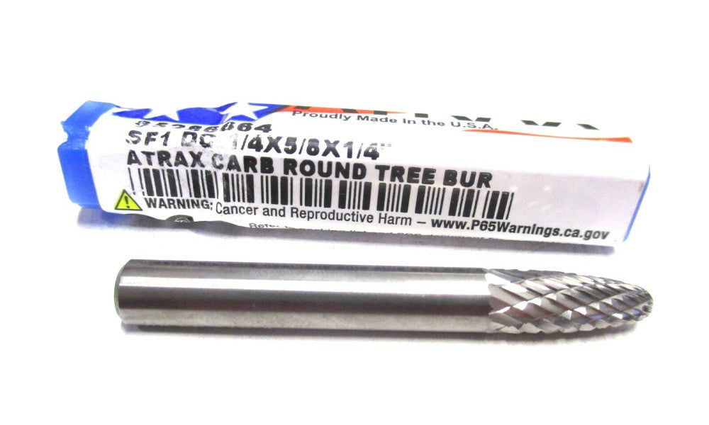 Atrax (85286664) 1/4 x 1/4 x 5/8 x 2 SF-1 DC Carbide Tree w/ Radius Burr