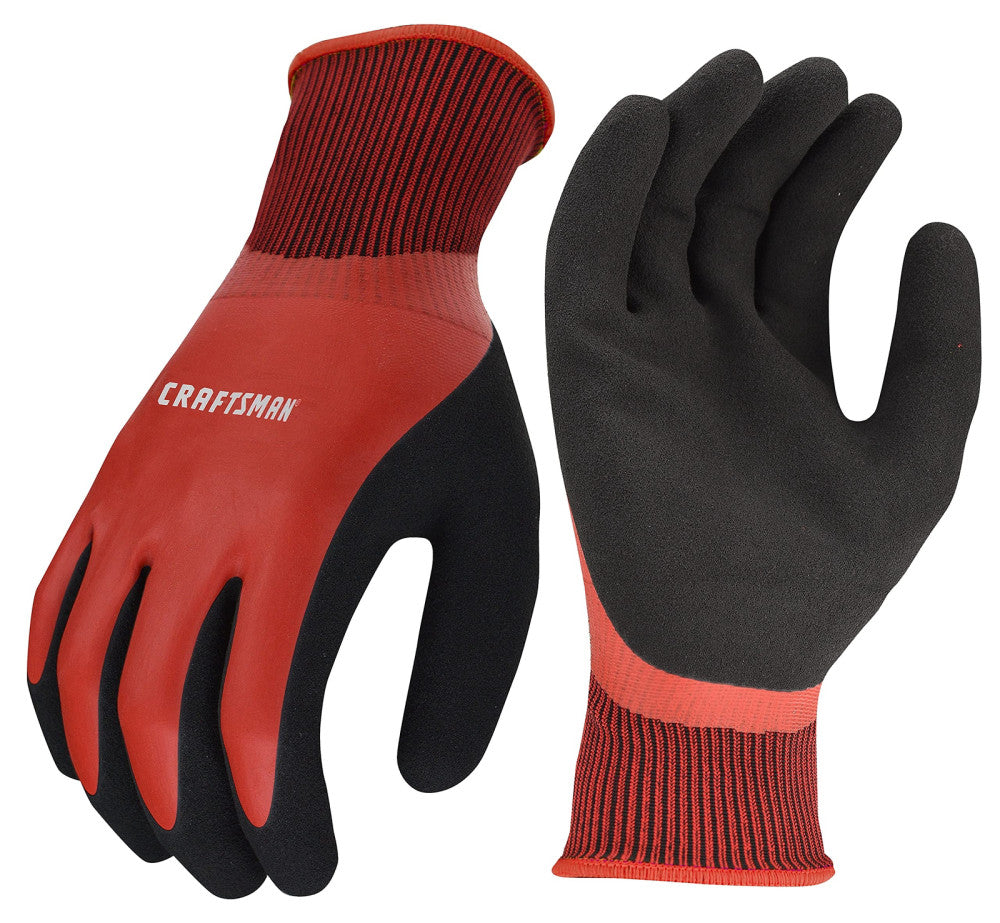 Radians Craftsman Sandy Foam Latex Waterproof Grip Glove (Large), Red