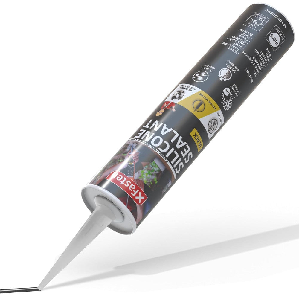 Silicone Sealant Waterproof Black Cartridge, 10.1 Oz (Single Pack) Black Caulkin