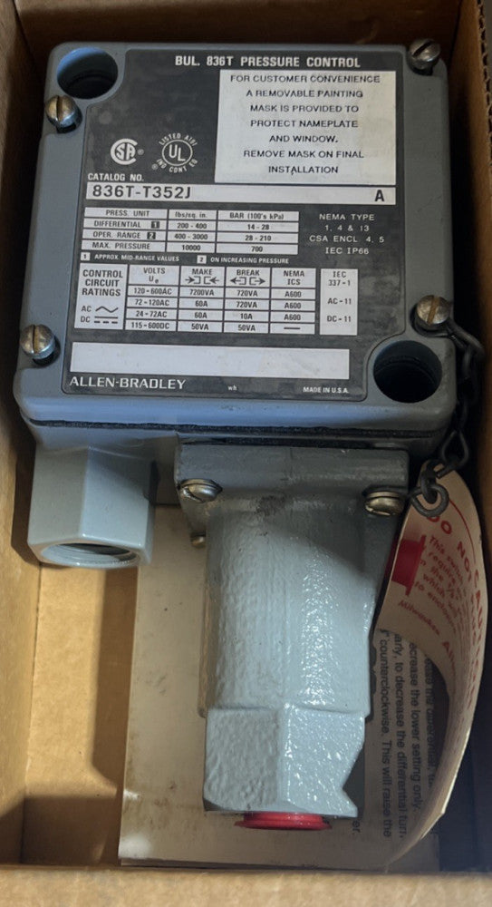 Allen Bradley 836T-T352J Ser A Pressure Control Nos Surplus