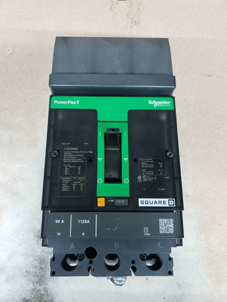 1) NEW TAKE OUT SQUARE D HJA36090 3 POLE 90A 600V I-LINE CIRCUIT BREAKER