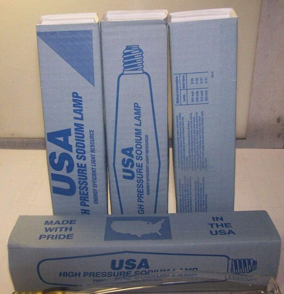 (4) NEW USA HIGH PRESSURE SODIUM LAMPS LU400/S51  LOT OF 4