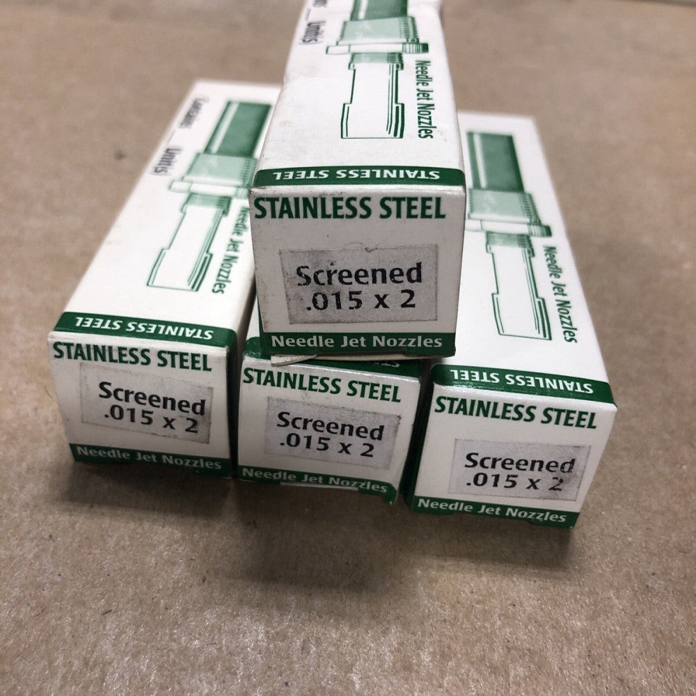NEW Gatewood Needle Jet Nozzle .015X2 Stainless Steel Screened (LOT OF 4)