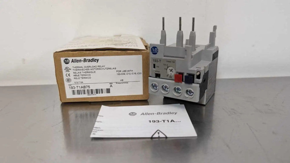 Allen-Bradley 193-T1AB75 Thermal Overload Relay 193T1AB75 Ser A 5.5-7.5A