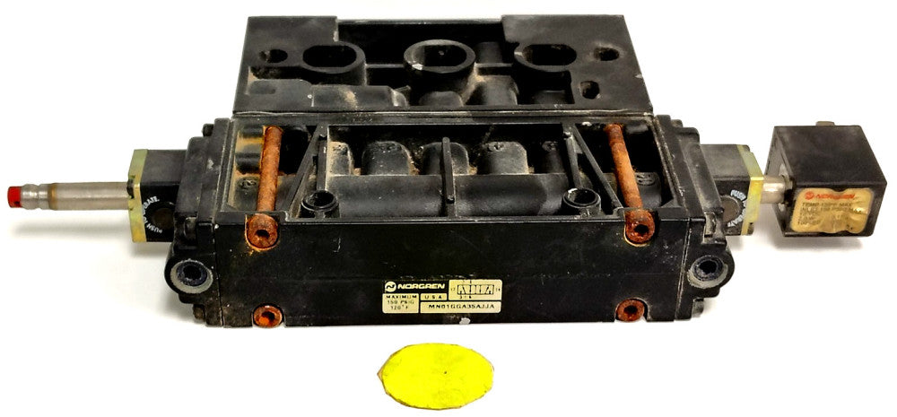 NORGREN SOLENOID VALVE W/MANIFOLD BLOCK 150 PSIG 12VDC MN01GGA35AJJA
