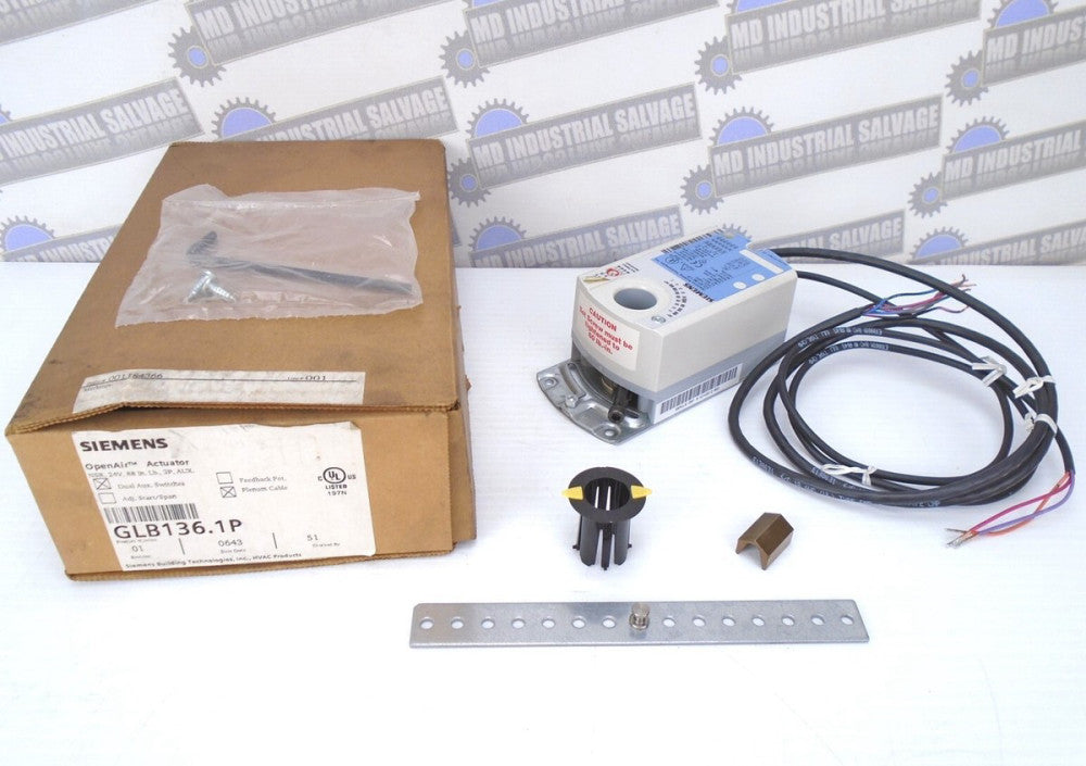 SIEMENS - GLB136.1P - OPEN AIR ACTUATOR - 88 in Torqu, 24VDC Plenum (NEW in BOX)