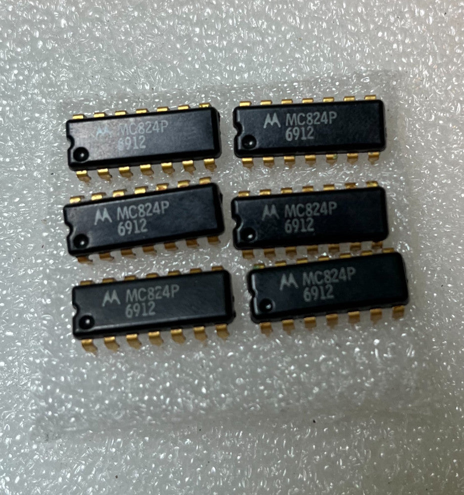 6pcs Motorola MC824P Quad 2-Input NOR Gates, 14-Pin DIP
