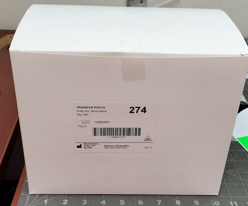 (500) Disposable Graduated Transfer Pipettes 4.8ml Blood Bank Samco [A5S1]