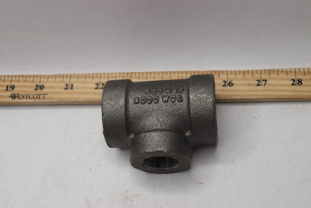 Tee Fitting Black Malleable Iron 300WSP 1" x 1" x 3/4"