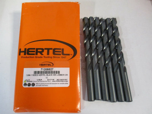 (71205827) 23/64" x 4-7/8" OAL 118° High Speed Steel Jobber Drill - Qty 6