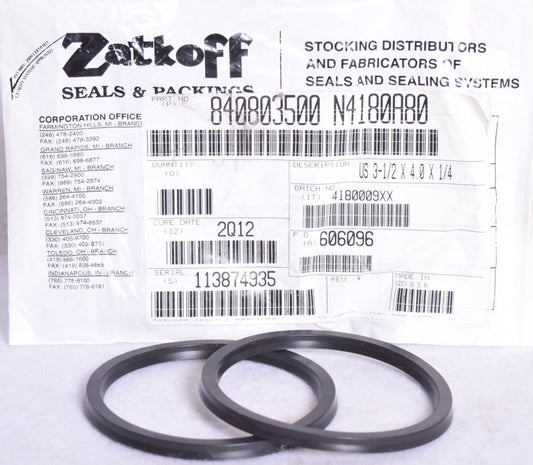 2 Count Zatkoff Seals 840803500 N4180A80 3-1/2" X 4.0" X 1/4"