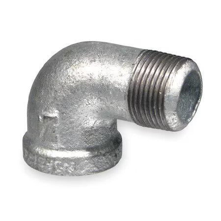 Zoro Select 5P826 1-1/2" Fnpt X Mnpt Galvanized 90 Degree Street Elbow