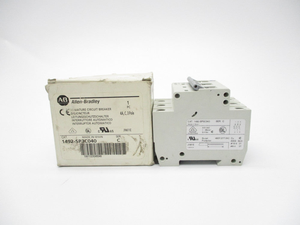 ALLEN BRADLEY 1492-SP3C040 SER. C 4A 277V (WH) NSMP