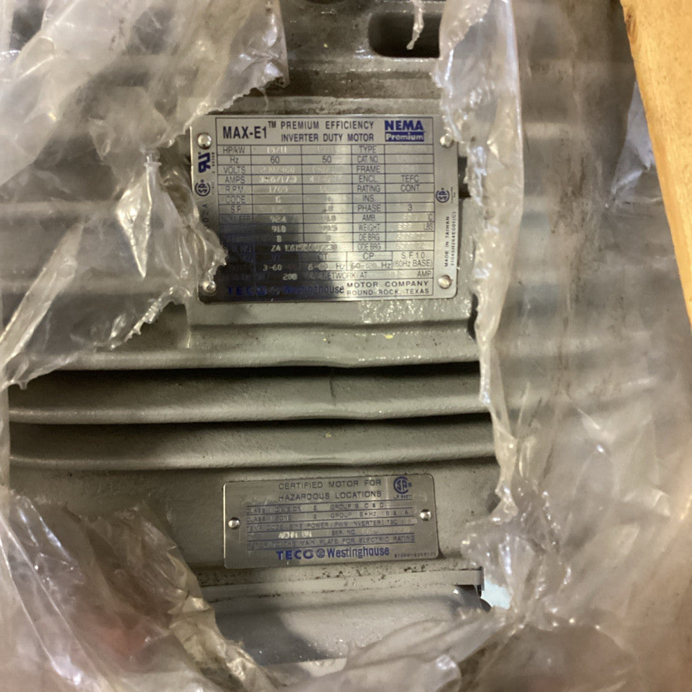 TECO-Westinghouse 230/460V Inverter Duty Motor (AEHH8N) 15hp 1765 Rpm 254t