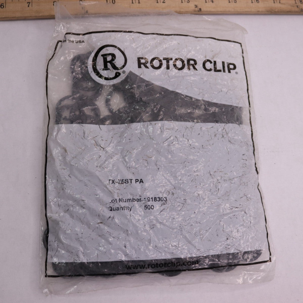 (500-Pk) External Self Locking Push On Rotor Clips Black TX-75ST PA