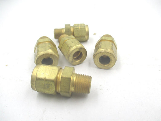 (MPCN-329) 3/8" x 1-1/8" Straight Pipe Thread to Compression Fitting - Lot of 5