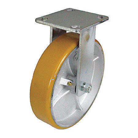Zoro Select P21r-Uy040r-16 Plate Caster,700 Lb. Load,Yellow Wheel
