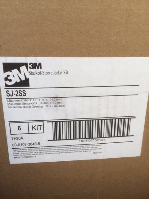 (Case of 6) 3M SJ-2SS - STACKED SLEEVE COLD SHRINK SPLICE JACKET KIT (NEW)