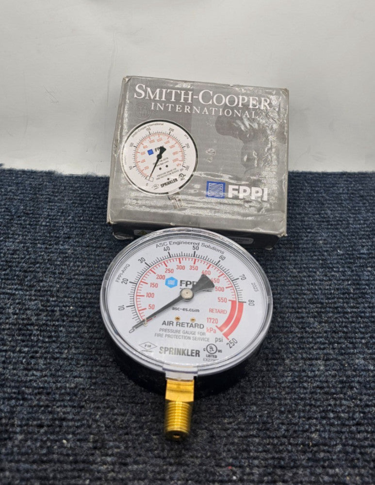 FPPI Smith-Cooper 11-552-00: Fire Sprinkler Protection Air Gauge 0-250PSI