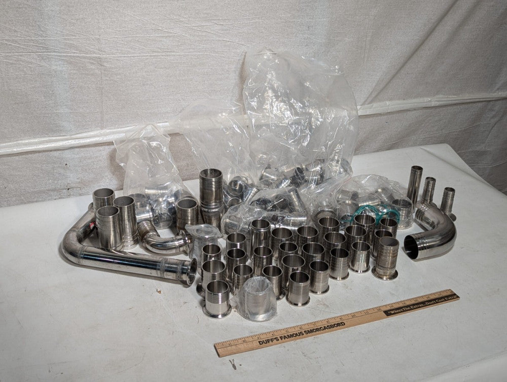 Large Lot of Stainless Steel Hose Barb Insert Tubing Barbed Fittings