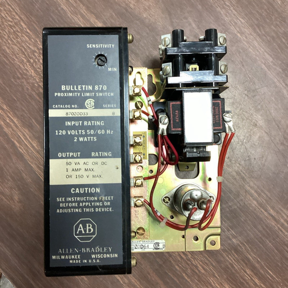 ALLEN BRADLEY 870-ZOD33 SER. B Proximity Limit Switch