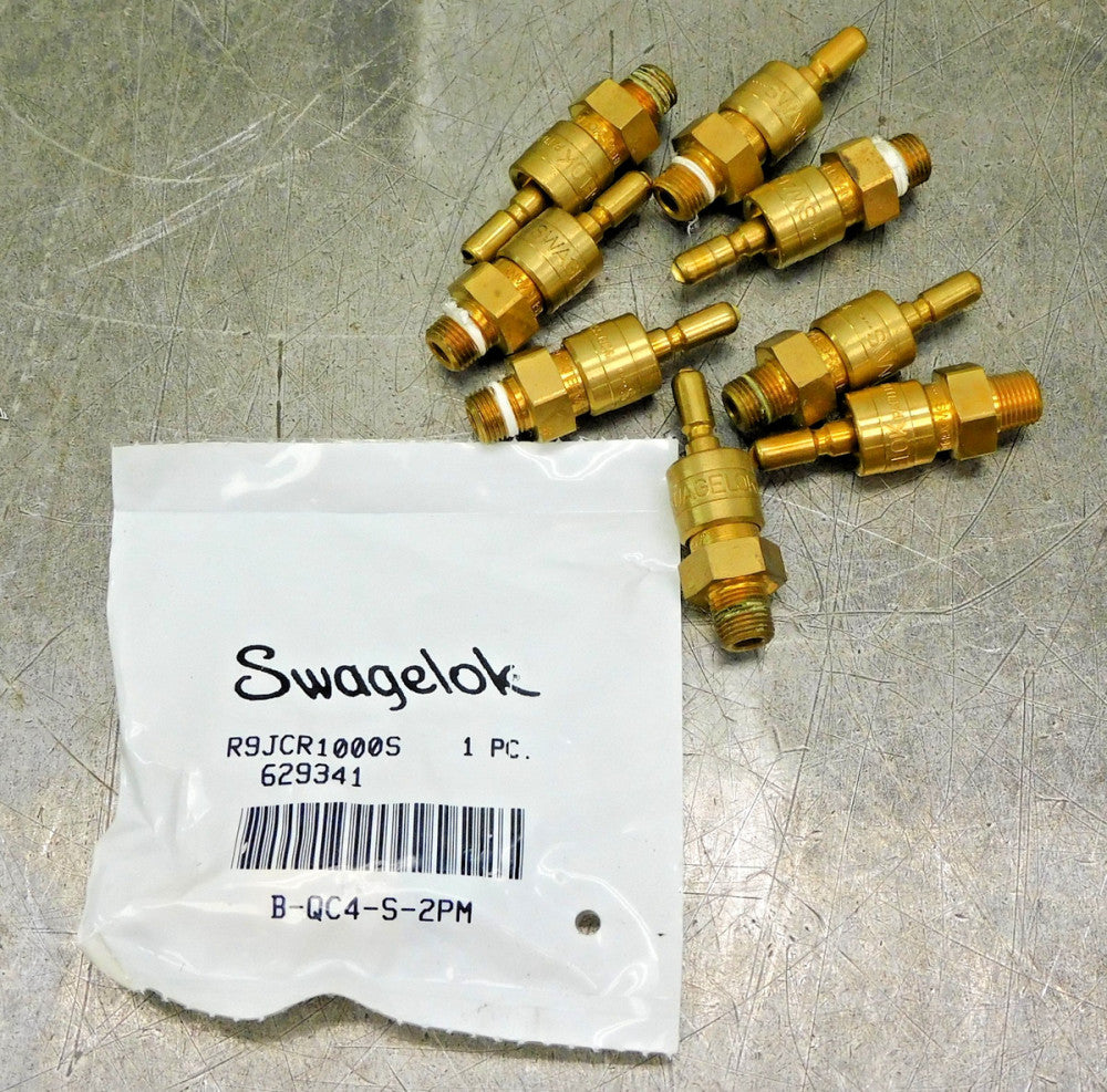 Swagelok B-QC4-S-2PM Brass Quick Connect Stem w/o Valve 1/8" NPT Lot of Nine (9)