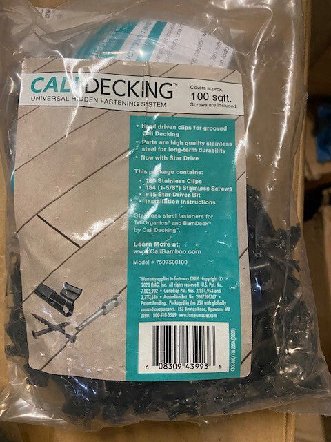 180 Pieces Cali Decking, 1-5/8" Composite Decking Screws, Brackets/Clips, w/Bit