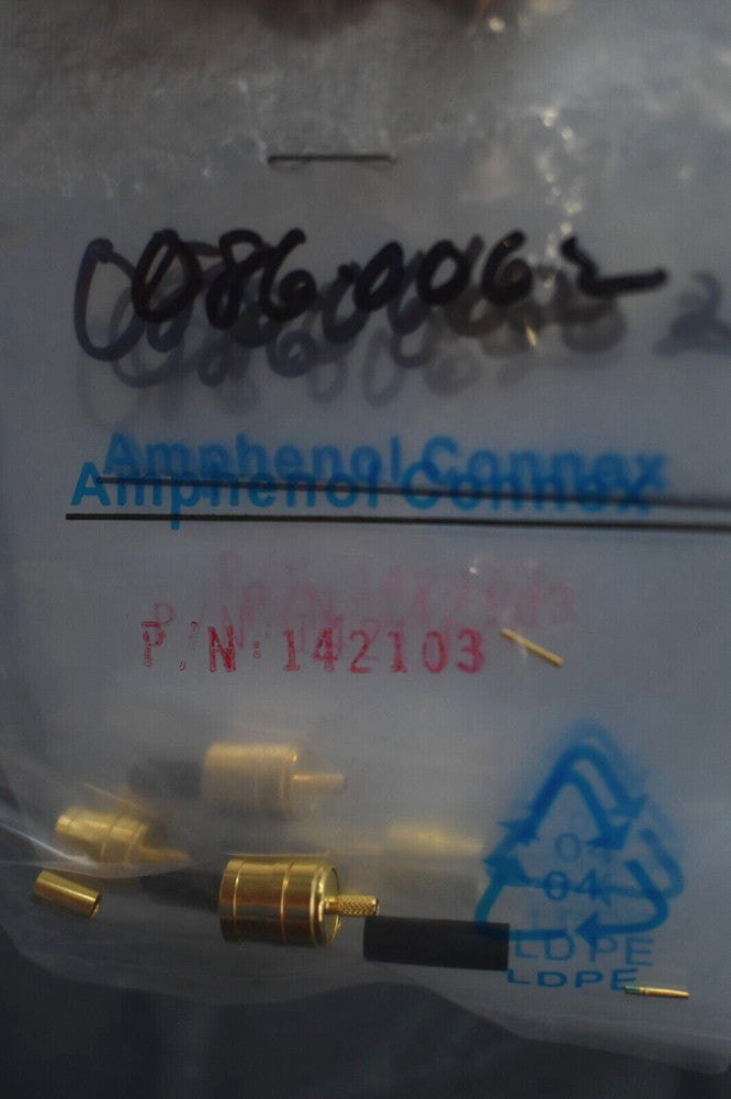 [Lot of 5] Amphenol 142103 RF Connector SMB Straight Crimp Plug RG-179, 75 Ohm