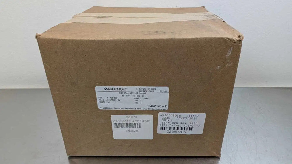 Ashcroft 45-1188-SS-02L-5# Gauge 0-5 PSI 1/4"NPT 4.5" Factory Sealed